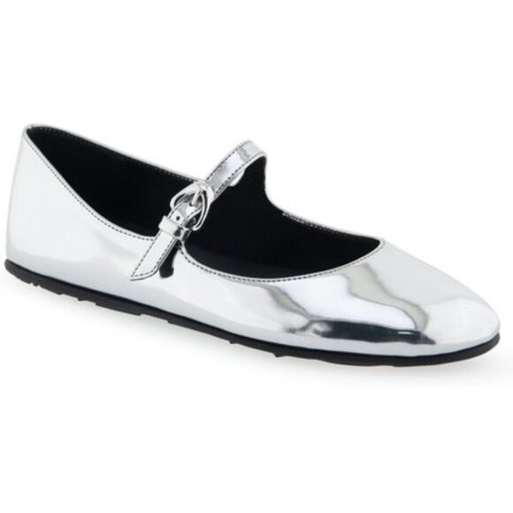 Aerosoles Women’s Perry Mary Jane Flat – Silver Patent, Size 8M - Picture 4 of 8